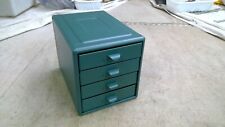 Vintage Metal Cabinet Organizer 4 Drawer Pull Out Parts Bin Industrial Green