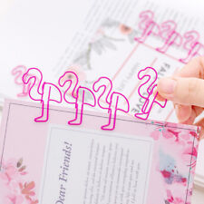 12pcs Cute Flamingo Bookmark Paper Clip Hollow Metal Binder Office Supplt5