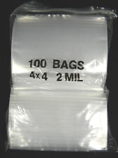 A Big Lot Of 100 One Hundred Resealable 4 X 4 Small Plastic Bags