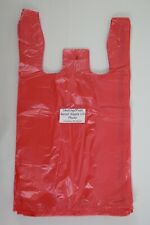 200 Qty Red Grocery Plastic T Shirt Bags With Handles Supermarket Retail