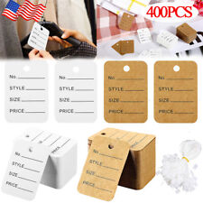 400pcs Clothing Price Tags With Hanging Strings Size Tags Store Marking Labels