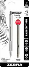 Zebra F 701 Metal Pen Ballpoint Fine Point Stainless Steel Pen Knurled Grip 0