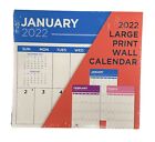 2022 Large Print Big Blocks Calendar For Notes Organizer Four 2021 Bonus Months