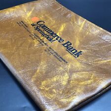 Commerce Bank Brown Vinyl Portfolio Document File Holder Bag Vtg 16x12 Metal Zip