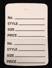 1000 White Clothing Consign Tag Perforated Unstrung Price Merchandise Store Tag