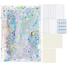 Dadanism 6 Ring Budget Binder Notebook Soft Pvc Binder Cover With Shiny Sequi
