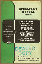 Original John Deere Van Brunt C 4 Integral Cultivator Jd Tractor Dealer Manual