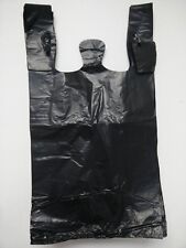 100 Black T Shirt Bags Plastic Grocery Shopping Bag Heavy Duty 115x 65 X 21