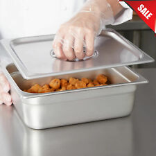 4 Pack With Lid Half Size Food Pan Stainless Steel 4 Deep Steam Prep Table 12