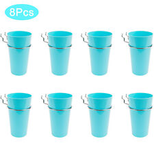 New 8 Set Pegboard Cups With Rings Metal Hooks Cups Holder Organizer Baskets