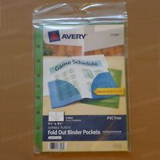 Avery Binder Pockets 55 X 85 Fold Out Durable Plastic 7 Hole Assorted 3 Pack