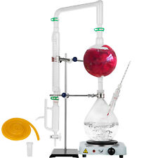 Vevor 2l Distillation Apparatus Kit Essential Oil Steam Graham Condenser 110v