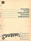 John Deere Vintage F3350 F3450 Drawn Plows Parts Manual Jd