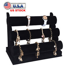 3 Tier Velvet Jewelry Rack Stand Bracelet Watch Earing Dispaly Organize Holder