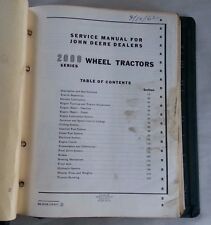 1960s John Deere 2000 Series Wheel Tractor Service Manual W Vintage Jd Binder