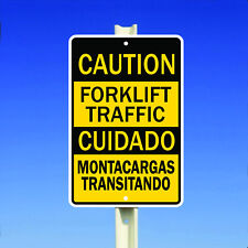 Caution Forklift Traffic Spanish Safety Warehouse Metal 8x12 Sign