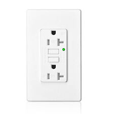 Self Test Gfci Outlet 20 Amp Electrical Duplex Receptacle Tr Wr With Wall Plate