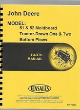 John Deere 51 52 Moldboard Tractor Drawn 1 Amp 2 Bottom Plow Parts Manual Catalog