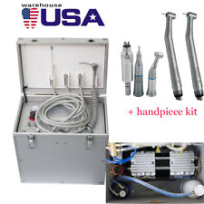 Portable Dental Turbine Unit Air Compressor Suction System Handpiece Kit 4hole