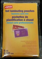 New Staples Brand 5 Mil Business Card Hot Laminating Pouches 25pack 17470