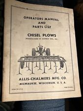 Allis Chalmers Operators Manual And Parts List Chisel Plows Form Tpl 420 A