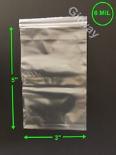 3 X 5 Heavy Duty 6 Mil Resealable Zip Top Lock 3x5 6 Ml Clear Plastic Bags