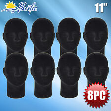 New Male Styrofoam Foam Black Mannequin Head Display Wig Hat Glasses 8pc