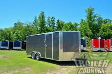 New 2022 85 X 18 V Nosed Enclosed Cargo Race Car Toy Hauler Trailer Loaded