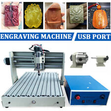 4axis 3040 Cnc Router Engraver Usb Woodwork Engraving Drilling Machine Rout 400w