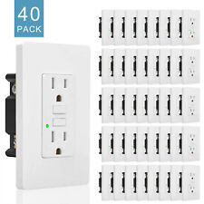Gfci 15 A Amp Electrical Outlet Ac Duplex Receptacle Led With Wall Cover 40 Pack