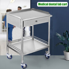 Medical Cart Hospital Stainless Steel Two Layers Serving Dental Lab Trolley