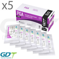 5 Synthetic Braided Pga Ploglycolic Sterile Sutures 12pcs 20mm Reverse Cutting