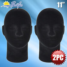 New Male Styrofoam Foam Black Mannequin Head Display Wig Hat Glasses 2pc
