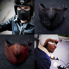 Punk Leather Mask Motorcycle Biker Half Face Mask Anti Dust Sport Mask Cover