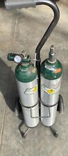 Roscoe Oxygen Cylinder Cart Size D E Twin Bottle With Wheels Handle Portable