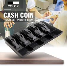 16 Black Cash Coin Register Money Drawer Storage Box With 5 Bill 4 Coin Tray