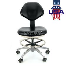 Us Dental Medical Hard Leather Mobile Chair Doctor Assistant Stool Adjustable