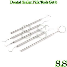 Dental Scaler Pick Steel Tools With Inspection Mirror Set 5 Piece Dental Pr 0069