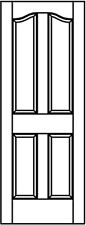 4 Panel Eyebrow Top Stile Amp Rail Interior Wood Doors 20 Wood Species Model 4ec