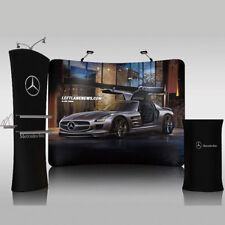 10ft Portable Curved Fabric Trade Show Display Booth Pop Up Stand Backdrop Wall