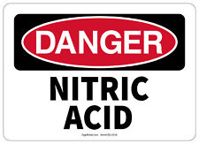 Osha Danger Safety Sign Nitric Acid