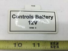 72169 Genie Controls Battery 12 Volt Decal Lable Sk38200204je
