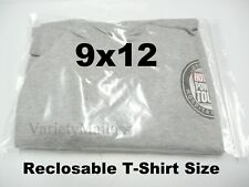 100 Clear Plastic Reclosable T Shirt Merchandise Bags 9x12 Seal Top Bags