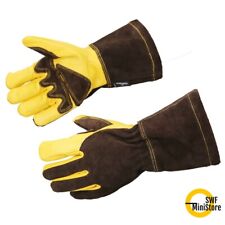 13 Inch Welding Gloves Genuine Cowhide Leather Mig Tig Bbq Grill One Size
