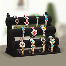 3 Three Tier Necklace Bangle Watch Bracelet Jewellery Display Stand Velvet Stand