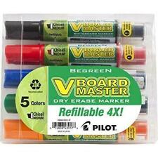 Pilot V Board Master Dry Erase Markers 5 Pc Chisel Tip Med