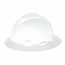 Msa 475369 V Gard Slotted Full Brim Hard Hat 4pt Ratchet Suspension White New