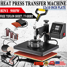 8 In 1 Digital T Shirt Heat Press Machine Sublimation For Mug Plate Hat Printer