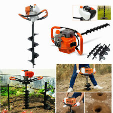 5271cc Post Hole Digger Gas Powered Earth Auger Borer Fence Ground Drill 3bits