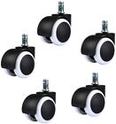 5 Pack Office Chair Caster Heavy Duty Rubber Swivel Wheel Replacement 2 Casters